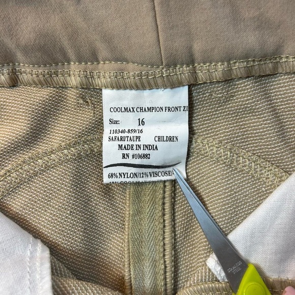 🏇Equine Couture Coolmax Champion Breeches | Child’s 16 | Knee Patch Riding Pants - Picture 5 of 8